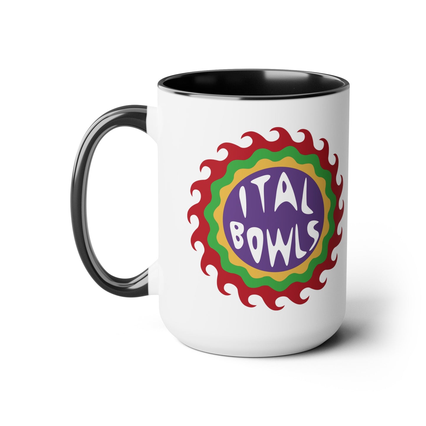 Sun Logo Two-Tone Coffee Mugs, 15oz