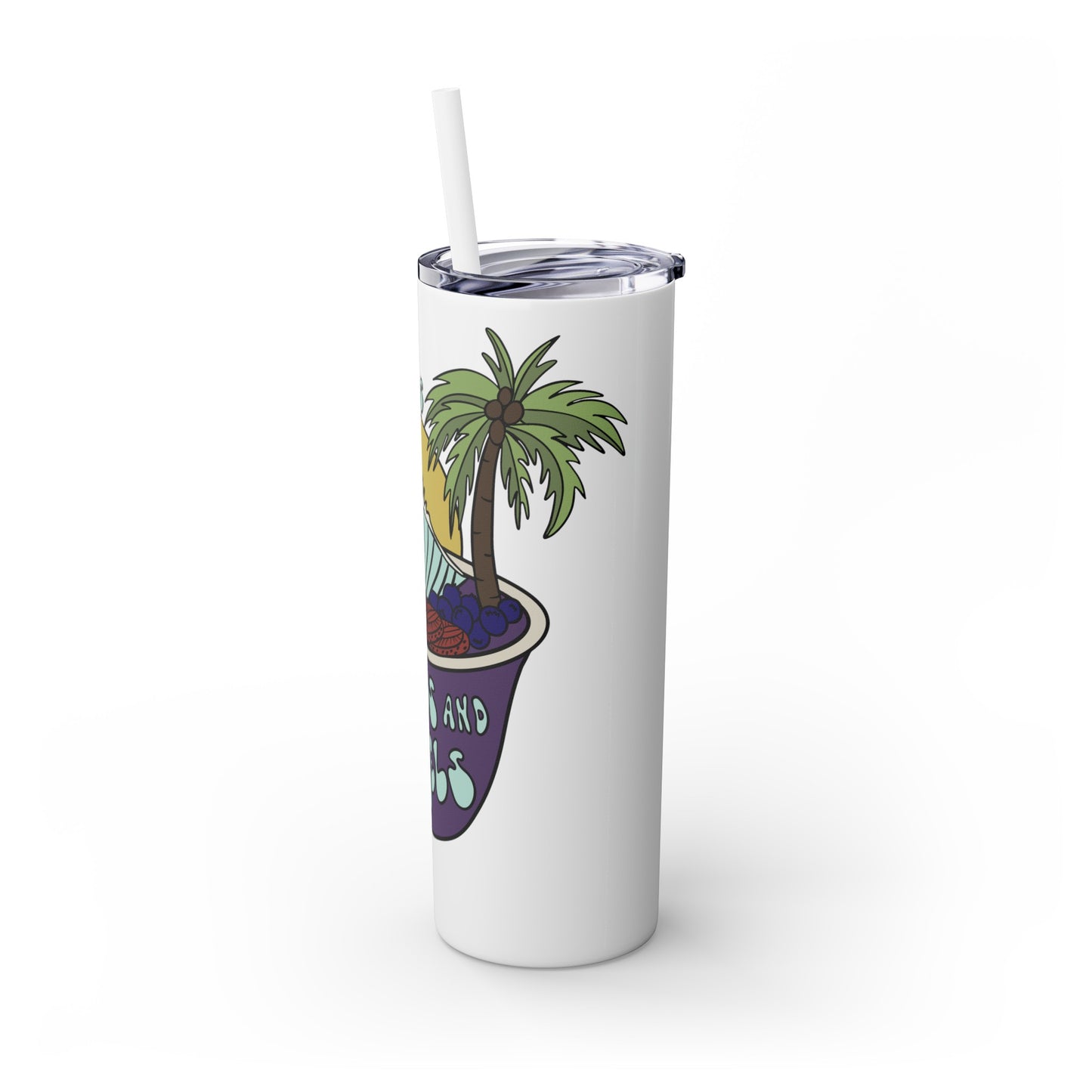 Bowls & Barrels Skinny Tumbler with Straw, 20oz