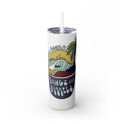 Bowls & Barrels Skinny Tumbler with Straw, 20oz